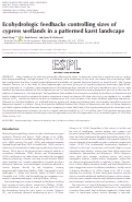 Cover page: Ecohydrologic feedbacks controlling sizes of cypress wetlands in a patterned karst landscape