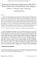 Cover page: Exploring the Educational Implications of the Third Space Framework for Transnational Asian Adoptees