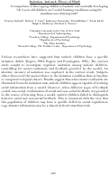 Cover page: Imitation, Autism &amp; Theory of Mind: A comparison of the copying abilities of autistic and normally developing 3 &amp; 4 year-old children on 3 social learning conditions using the simultaneous chaining task