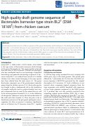 Cover page: High quality draft genome sequence of Bacteroides barnesiae type strain BL2T (DSM 18169T) from chicken caecum