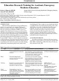 Cover page: Education Research Training for Academic Emergency Medicine Educators