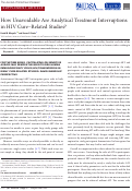 Cover page: How Unavoidable Are Analytical Treatment Interruptions in HIV Cure–Related Studies?