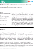 Cover page: On the structure and mechanism of two-pore channels