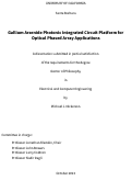 Cover page: Gallium Arsenide Photonic Integrated Circuit Platform for Optical Phased Array Applications