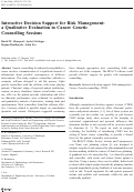 Cover page: Interactive Decision Support for Risk Management: a Qualitative Evaluation in Cancer Genetic Counselling Sessions