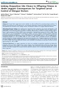 Cover page: Linking Oviposition Site Choice to Offspring Fitness in Aedes aegypti: Consequences for Targeted Larval Control of Dengue Vectors