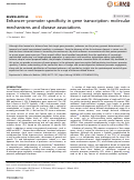 Cover page: Enhancer-promoter specificity in gene transcription: molecular mechanisms and disease associations.