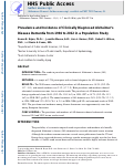 Cover page: Prevalence and incidence of clinically diagnosed Alzheimer's disease dementia from 1994 to 2012 in a population study