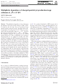 Cover page: Multiplicity dependence of charged-particle jet production in pp collisions at s=13TeV