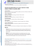 Cover page: Psychosocial interventions for cancer survivors: A meta-analysis of effects on positive affect