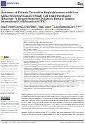 Cover page: Outcomes of Patients Treated for Hepatoblastoma with Low Alpha-Fetoprotein and/or Small Cell Undifferentiated Histology: A Report from the Children's Hepatic Tumors International Collaboration (CHIC).