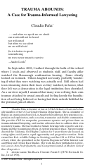 Cover page: Trauma Abounds: A Case for Trauma-Informed Lawyering