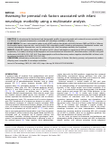 Cover page: Assessing for prenatal risk factors associated with infant neurologic morbidity using a multivariate analysis.