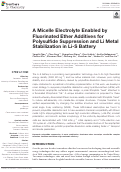 Cover page: A Micelle Electrolyte Enabled by Fluorinated Ether Additives for Polysulfide Suppression and Li Metal Stabilization in Li-S Battery