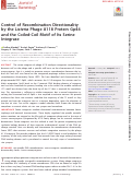 Cover page: Control of Recombination Directionality by the Listeria Phage A118 Protein Gp44 and the Coiled-Coil Motif of Its Serine Integrase.