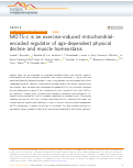 Cover page: MOTS-c is an exercise-induced mitochondrial-encoded regulator of age-dependent physical decline and muscle homeostasis