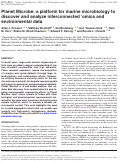 Cover page: Planet Microbe: a platform for marine microbiology to discover and analyze interconnected omics and environmental data.