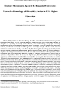 Cover page: Student Movements Against the Imperial University: Toward a Genealogy of Disability Justice in U.S. Higher Education