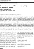 Cover page: Increased Accumulation of Intraneuronal Amyloid β in HIV-Infected Patients