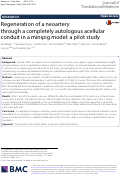 Cover page: Regeneration of a neoartery through a completely autologous acellular conduit in a minipig model: a pilot study