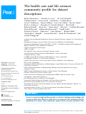 Cover page: The health care and life sciences community profile for dataset descriptions