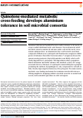 Cover page: Quinolone-mediated metabolic cross-feeding develops aluminium tolerance in soil microbial consortia.