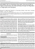 Cover page: MicroRNA-1291-5p sensitizes pancreatic carcinoma cells to arginine deprivation and chemotherapy through the regulation of arginolysis and glycolysis