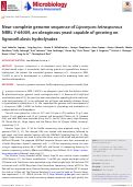 Cover page: Near-complete genome sequence of Lipomyces tetrasporous NRRL Y-64009, an oleaginous yeast capable of growing on lignocellulosic hydrolysates.