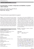 Cover page: Neurometabolic correlates of depression and disability in episodic cluster headache