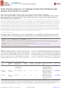 Cover page: Draft Genome Sequences of Gammaproteobacterial Methanotrophs Isolated from Marine Ecosystems