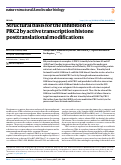 Cover page: Structural basis for the inhibition of PRC2 by active transcription histone posttranslational modifications.