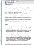 Cover page: Implications of Altered Maternal IL-6 Concentrations on Infant Outcomes of Children with Prenatal Alcohol Exposure