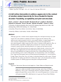 Cover page: A brief online intervention to address aggression in the context of emotion-related impulsivity for those treated for bipolar disorder: Feasibility, acceptability and pilot outcome data