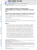 Cover page: Choline metabolome response to prenatal choline supplementation across pregnancy: A randomized controlled trial.