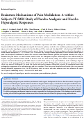 Cover page: Brainstem Mechanisms of Pain Modulation: A within-Subjects 7T fMRI Study of Placebo Analgesic and Nocebo Hyperalgesic Responses.