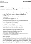 Cover page: The Role of Synthetic Biology in Atmospheric Greenhouse Gas Reduction: Prospects and Challenges.