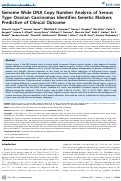 Cover page: Genome Wide DNA Copy Number Analysis of Serous Type Ovarian Carcinomas Identifies Genetic Markers Predictive of Clinical Outcome