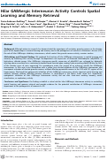 Cover page: Hilar GABAergic interneuron activity controls spatial learning and memory retrieval.