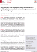 Cover page: Identification of host dependency factors involved in SARS-CoV-2 replication organelle formation through proteomics and ultrastructural analysis.