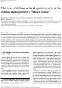 Cover page: The Role of Diffuse Optical Spectroscopy in the Clinical Management of Breast Cancer