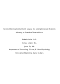 Cover page: Factors affecting mental health service use among university students following an episode of mass violence.