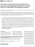 Cover page: Dysfunction of Inflammation-Resolving Pathways Is Associated with Exaggerated Postoperative Cognitive Decline in a Rat Model of the Metabolic Syndrome