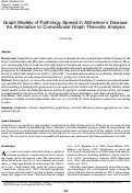 Cover page: Graph Models of Pathology Spread in Alzheimer's Disease: An Alternative to Conventional Graph Theoretic Analysis