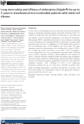 Cover page: Long‐term safety and efficacy of deferasirox (Exjade®) for up to 5 years in transfusional iron‐overloaded patients with sickle cell disease