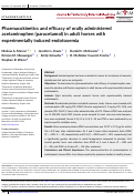 Cover page: Pharmacokinetics and efficacy of orally administered acetaminophen (paracetamol) in adult horses with experimentally induced endotoxemia