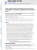 Cover page: Autism-specific maternal autoantibodies produce behavioral abnormalities in an endogenous antigen-driven mouse model of autism