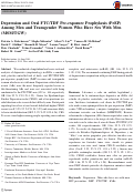 Cover page: Depression and Oral FTC/TDF Pre-exposure Prophylaxis (PrEP) Among Men and Transgender Women Who Have Sex With Men (MSM/TGW).