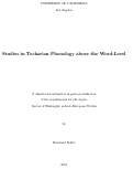 Cover page: Studies in Tocharian Phonology above the Word-Level