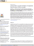 Cover page: Lestaurtinib is a potent inhibitor of anaplastic thyroid cancer cell line models