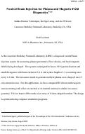Cover page: Neutral Beam Injection for Plasma and Magnetic Field Diagnostics